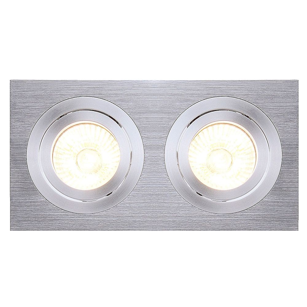 S.Luce SLV New Tria II GU10 Downlight Rechteckig Alu-Gebürstet