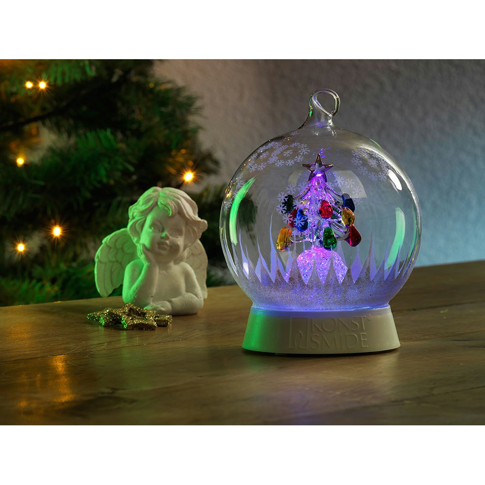Glaskugel Weihnachtsbaum mit 3 Funktionen Timer RGB-Farbwechsel 1 RGB Diode batteriebetrieben thumbnail 1