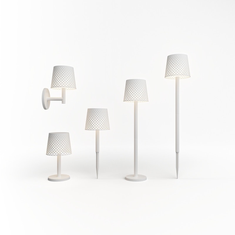 Licht-Trend 5 in 1 Lampadaire et lampe de table Greta réglable avec piquet de terre blanc 2