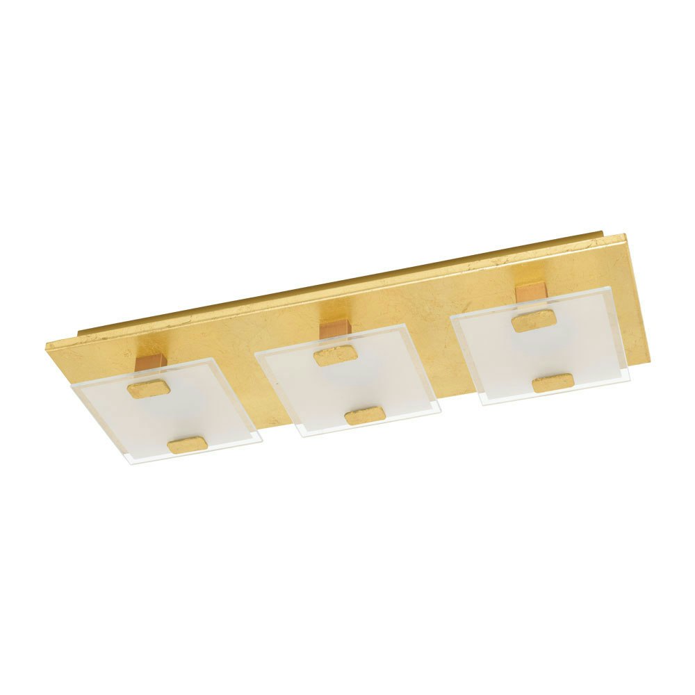 LED Wand- & Deckenleuchte Vicaro 1 3-flammig Goldfarben, Weiß, Klar 