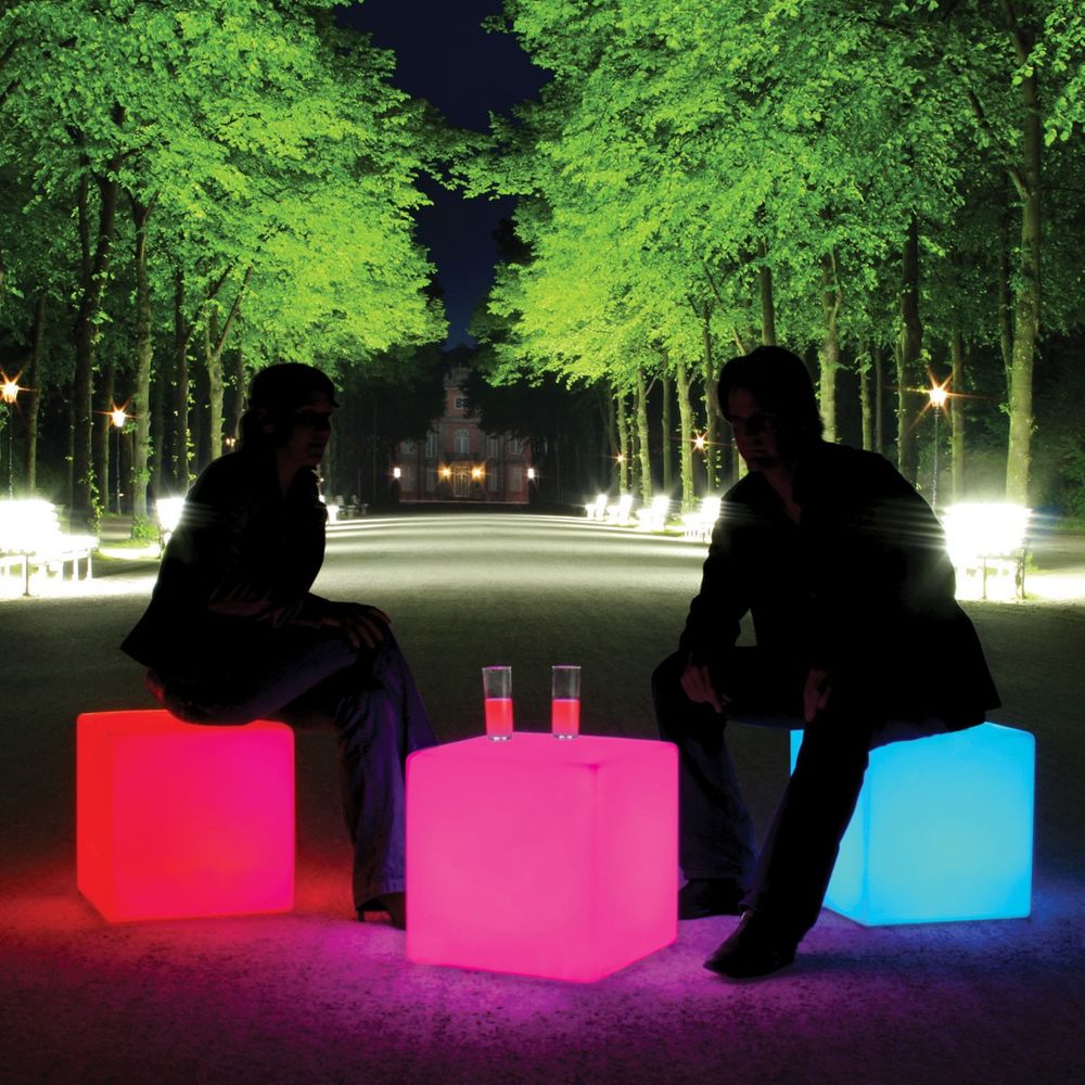 S.Luce Moree Akku LED Sitzwürfel Cube mit Farbwechsel IP54