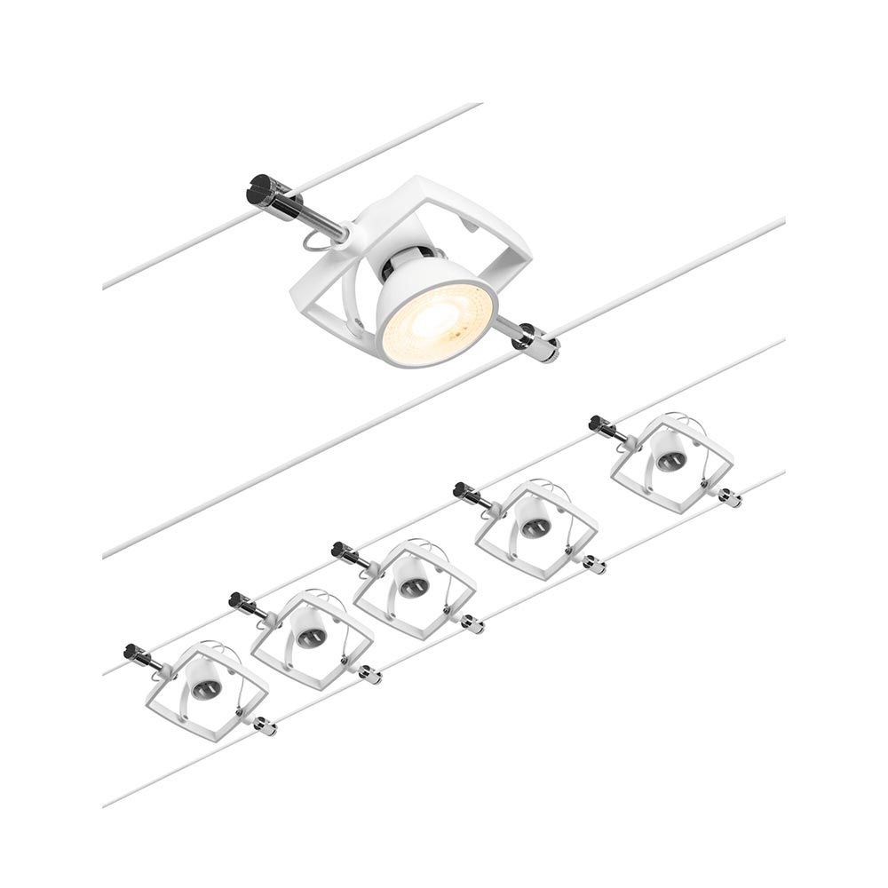 S.Luce CorDuo Seilsystem Mac II Basis-Set Weiß-Matt, Chrom