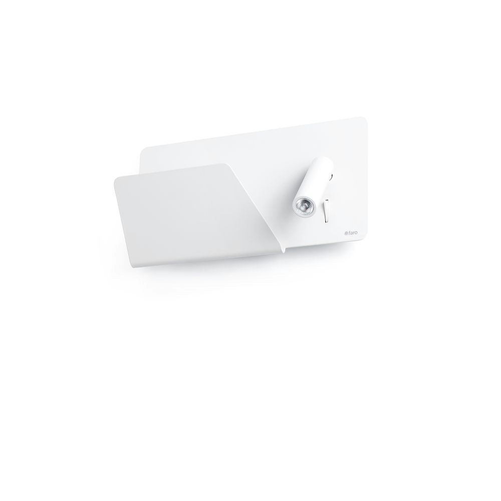USB Wandleuchte SUAU mit linken LED-Lesespot Weiß 