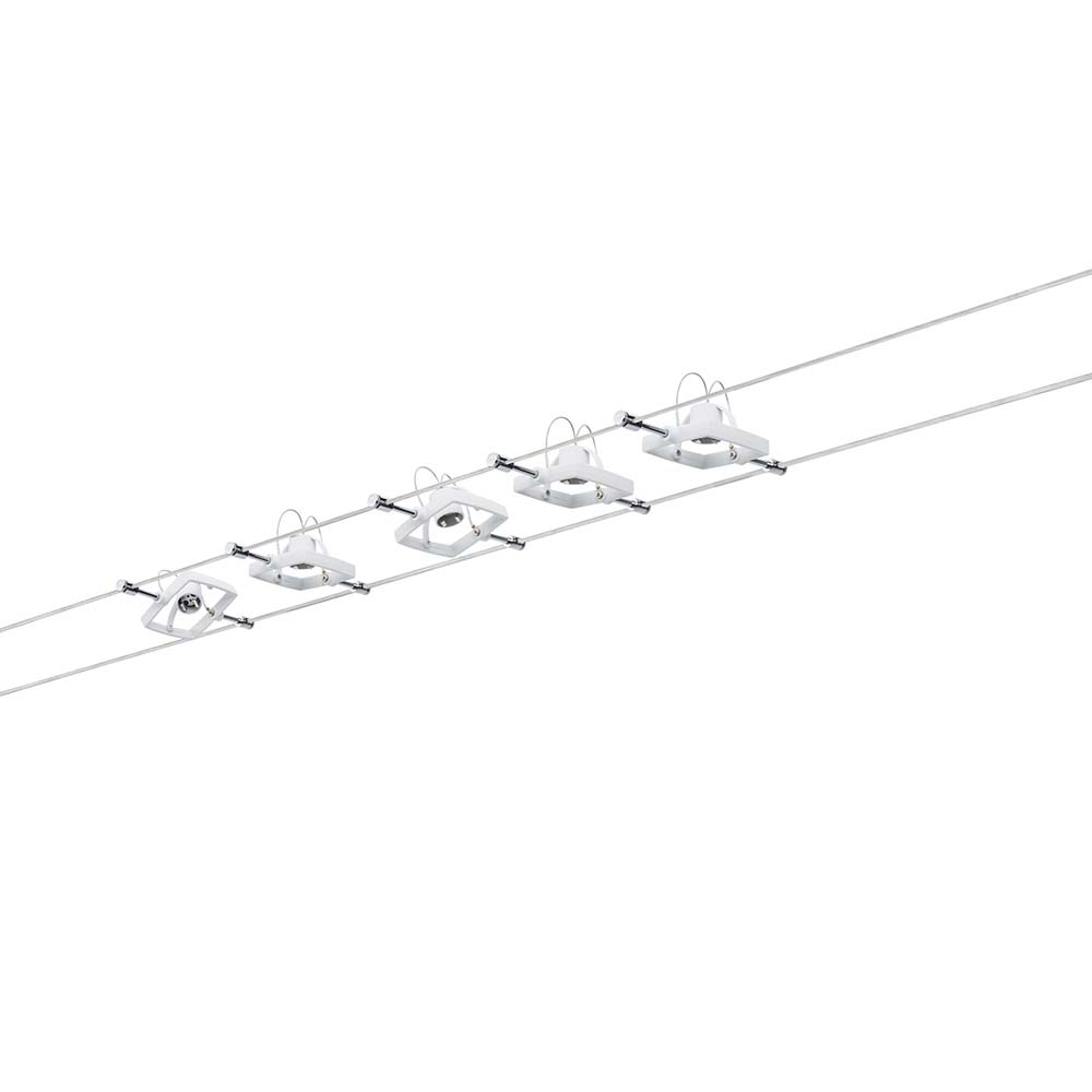 S.Luce Seilsystem Mac II Weiß mit 5 Spots GU5,3