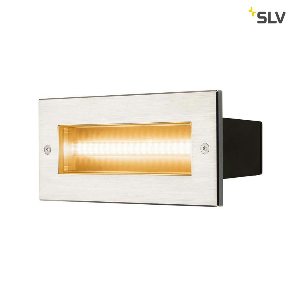 SLV Brick Outdoor Wandeinbauleuchte LED 3000K Edelstahl IP67 950lm zoom thumbnail 1
