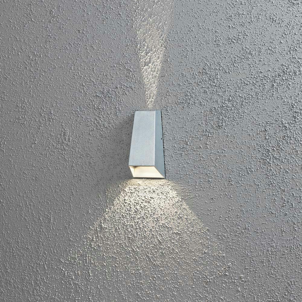 Imola LED Außen-Wandleuchte mit doppeltem Lichtkegel Grau, klares Acrylglas thumbnail 1