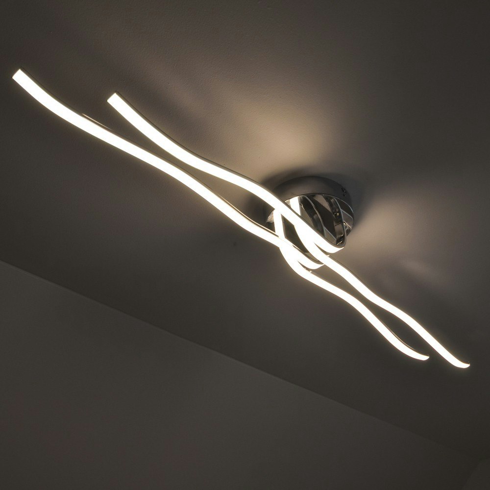 LED-Deckenleuchte Denzil 110cm 3600lm Chrom thumbnail 6