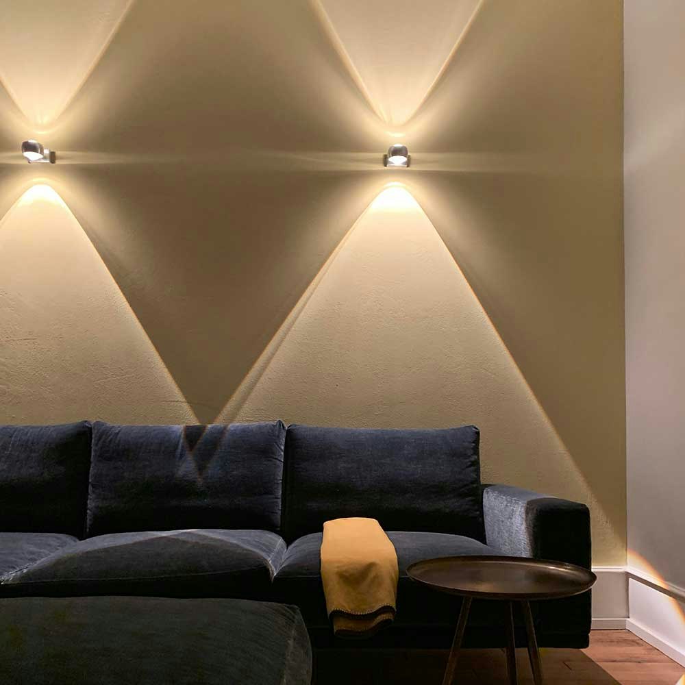 s.luce Beam LED-Wandleuchte modern Up & Down mit Glaslinsen zoom thumbnail 2