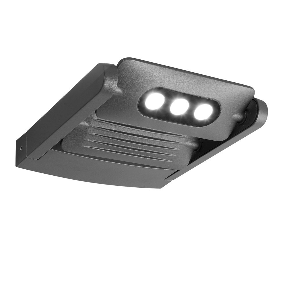 Mini LED Spot 2-flammig verstellbare Außenwandleuchte IP65 Anthrazit zoom thumbnail 4