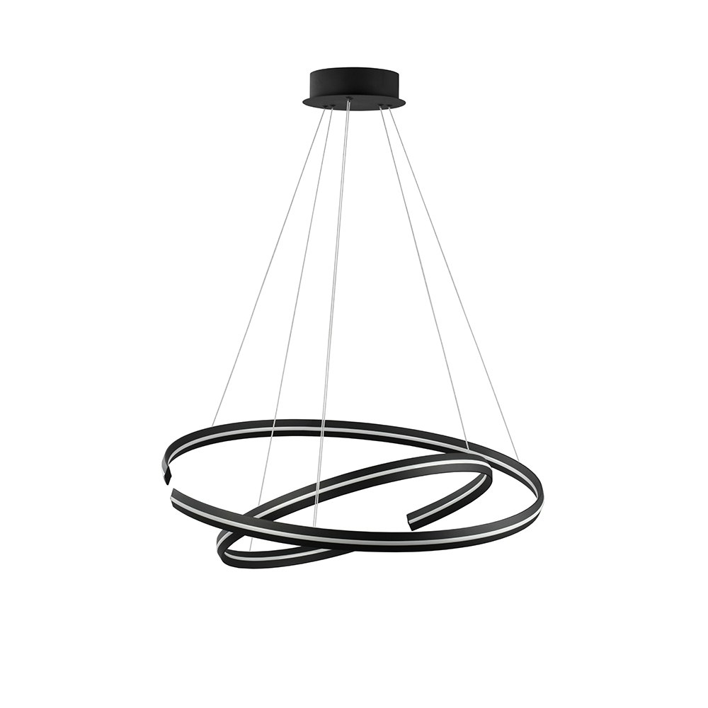 Nova Luce Torrente LED Lampe à suspendre 3422lm noir 2