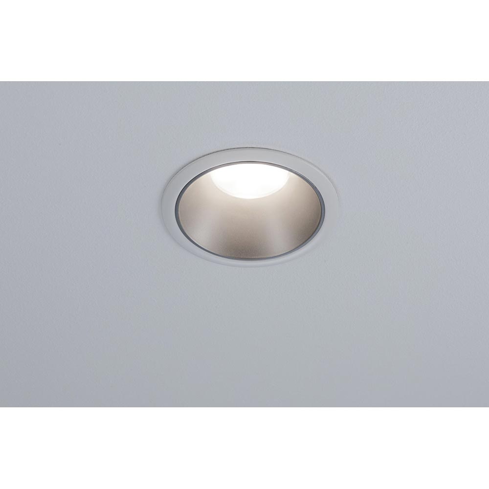 S.Luce LED Einbauleuchte Cole LED Rund 8,8cm Weiß, Silber