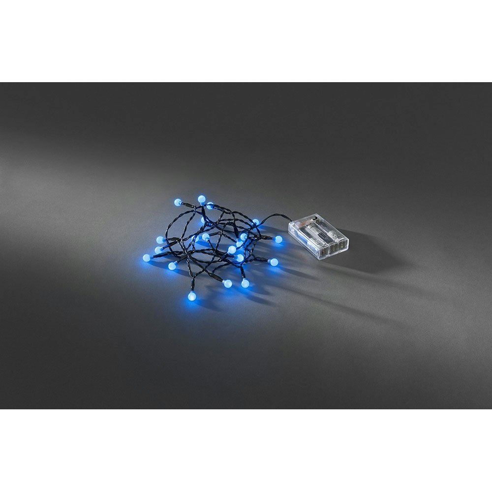 LED Globelichterkette runde Dioden Timer 20 blaue Dioden batteriebetrieben 