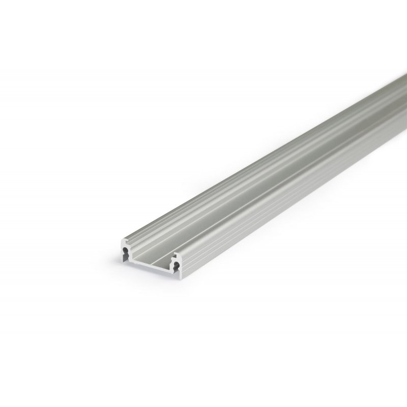 S.Luce Aufbauprofil flach 200cm Alu-eloxiert ohne Abdeckung für LED-Strips