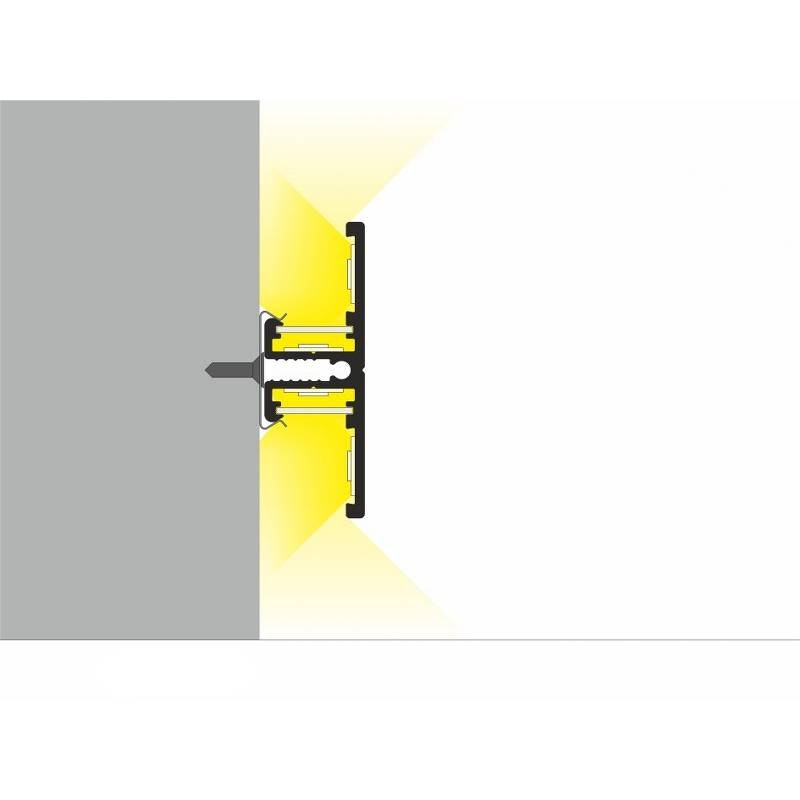 Aufbau-Wandprofil T-Form 200cm Alu-eloxiert für LED-Strips thumbnail 3