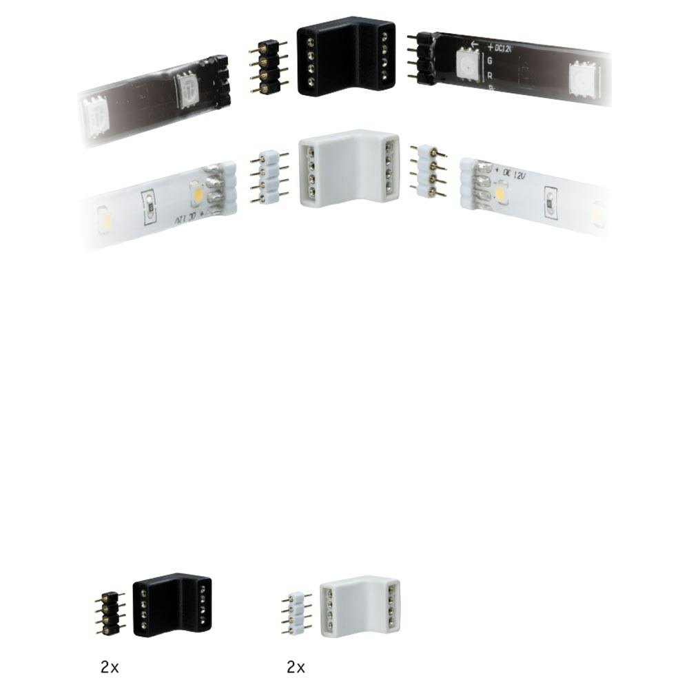 Function YourLED Edge-Connector 4er Pack Weiß Schwarz thumbnail 3