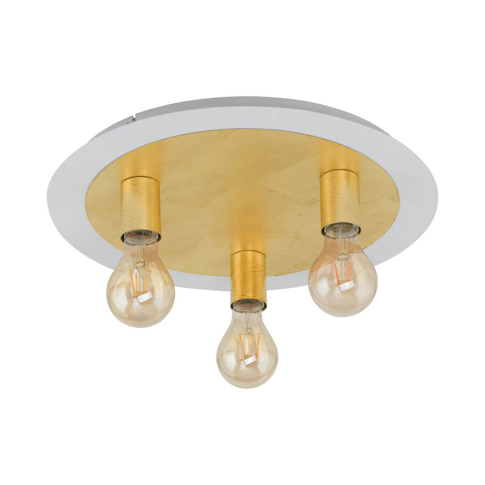 LED Deckenlampe Passano 3-flammig Weiß, Goldfarben 