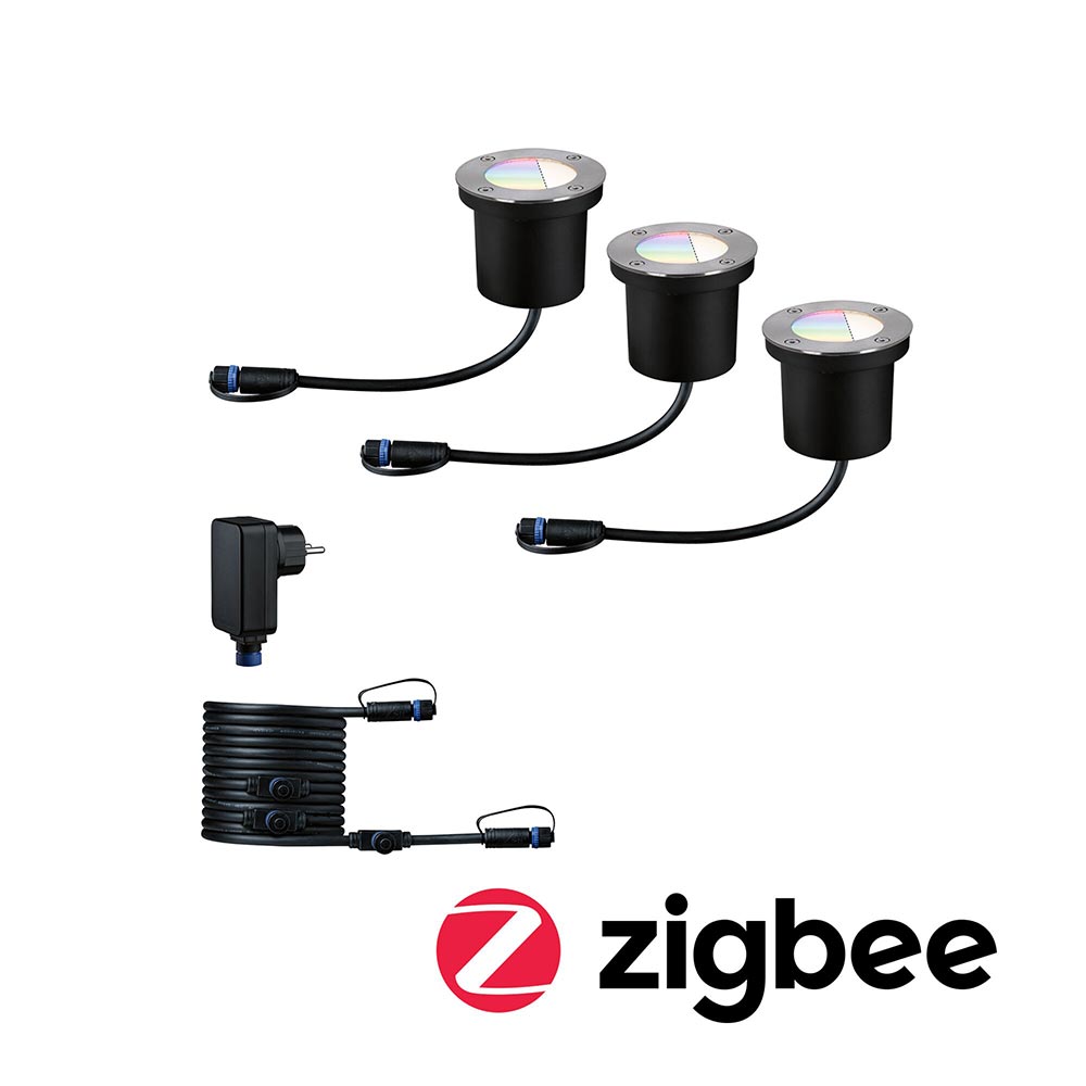 S.Luce Plug & Shine LED Bodeneinbauleuchten Set Smart Home Zigbee RGBW