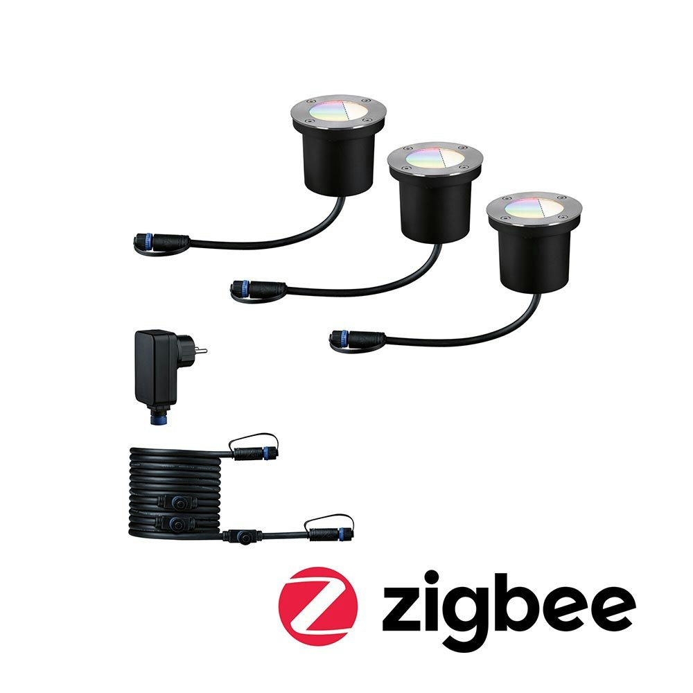 Plug & Shine LED Bodeneinbauleuchten Set Smart Home Zigbee RGBW 
                                        