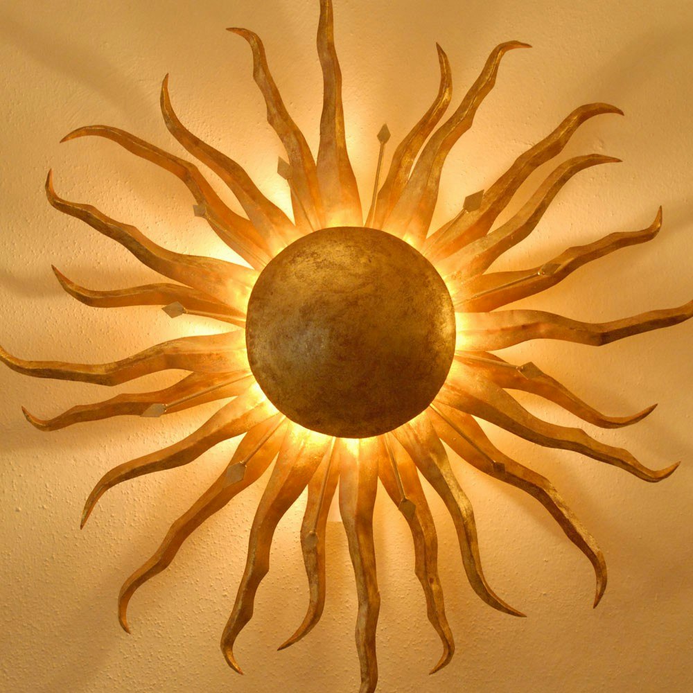 Deckenleuchte & Wandleuchte Sonne Ø 70cm gold patina 1