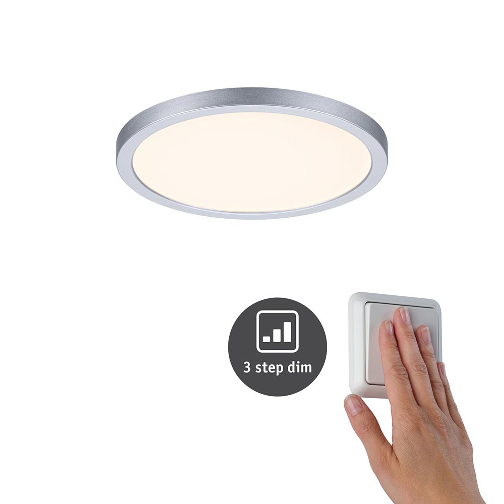 S.Luce VariFit LED Einbaupanel Areo mit 3-Stufen-Dimmer Rund Matt-Chrom