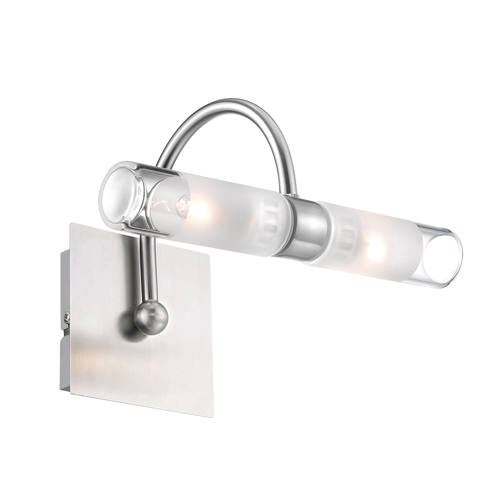 S.Luce Nova Luce Dritto Bad-Wandlampe Nickel Glas