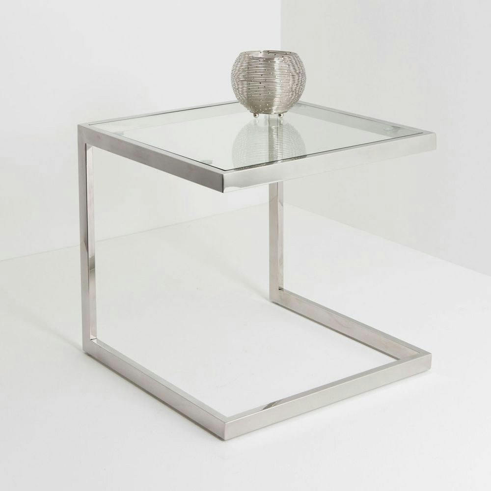 Tisch Virgine Edelstahl-Glas Silber-Klar zoom thumbnail 1