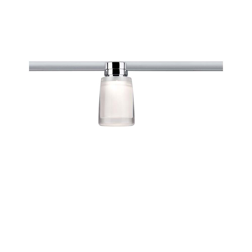 S.Luce URail Ceiling Safira 1x5,2W Chrom Klar Satin 230V