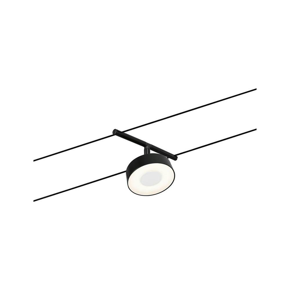 CorDuo LED Seilsystem Circle Einzelspot Schwarz-Matt, Chrom 2