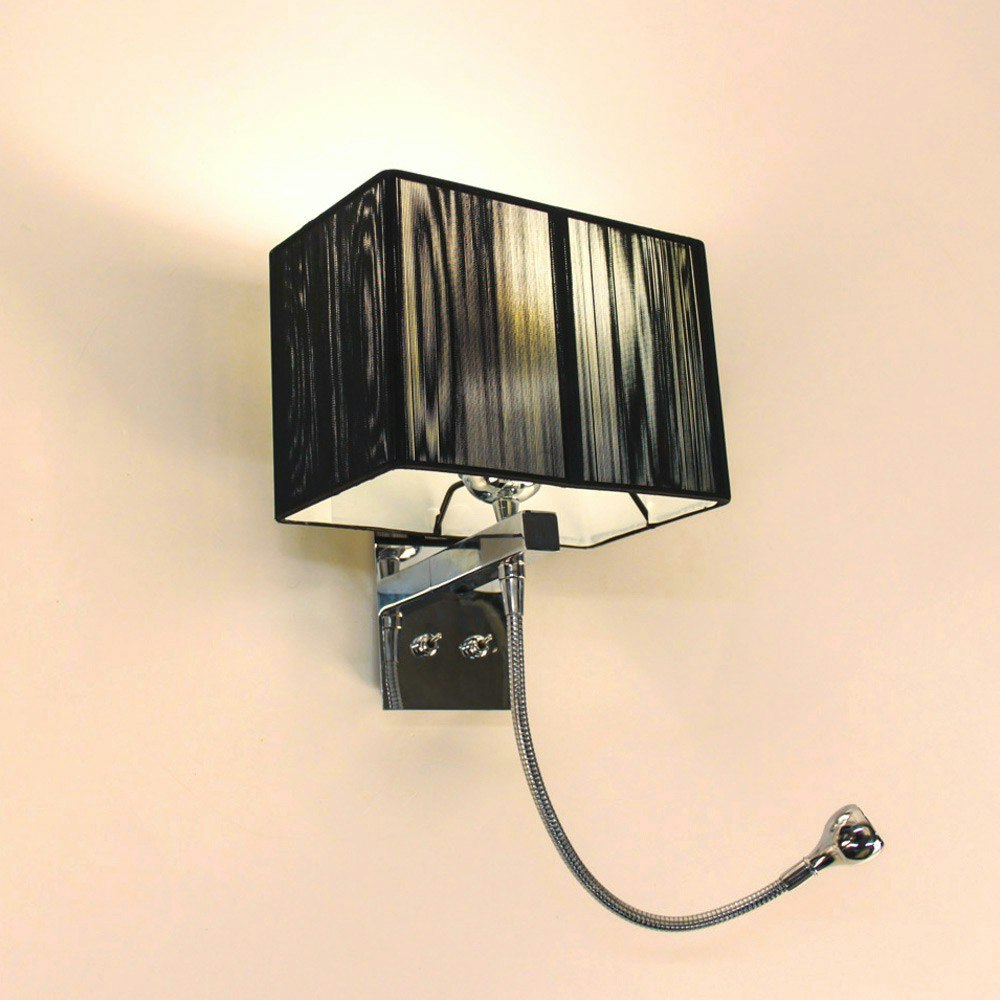 s.luce Twine Wandleuchte mit LED-Lesearm und Stoffschirm 2
                                                                        