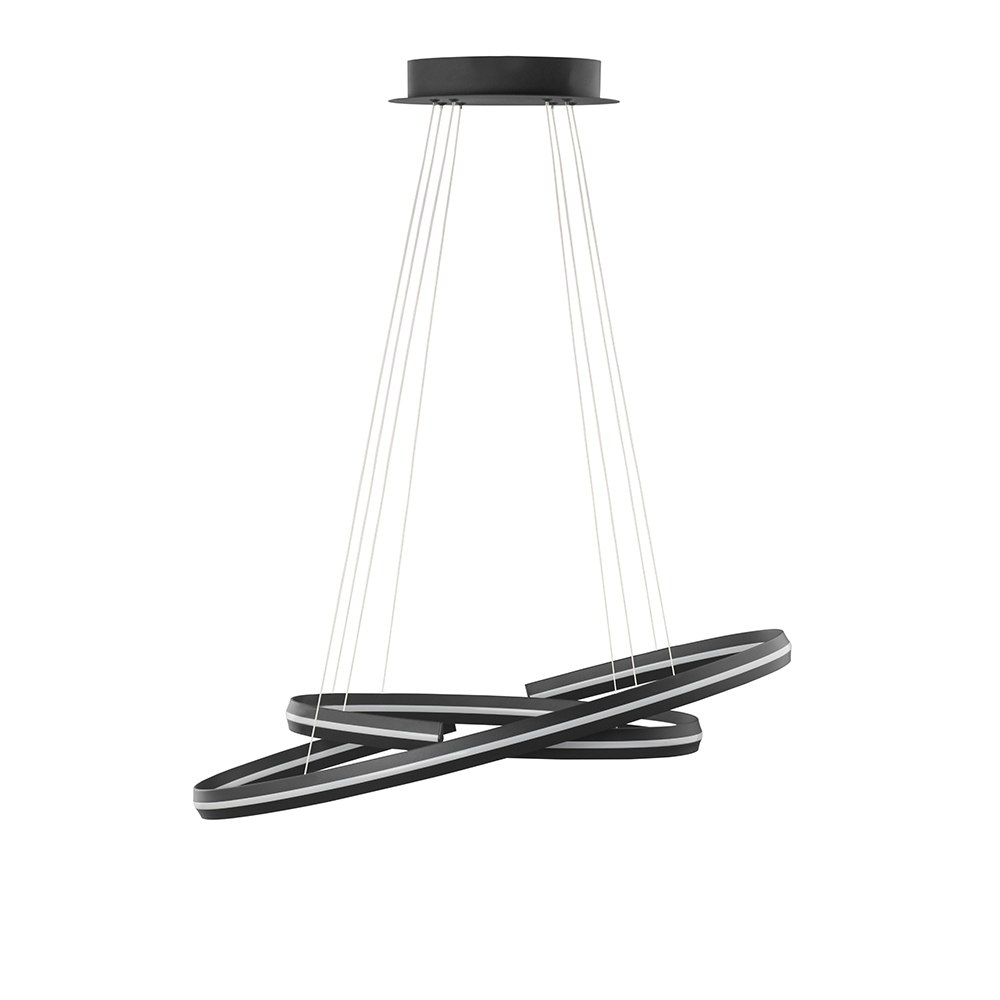 Nova Luce Torrente LED Lampe à suspendre 2 anneaux métal, acrylique thumbnail 3