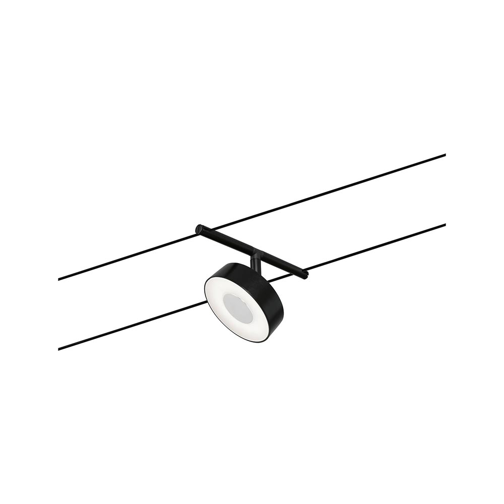 S.Luce CorDuo LED Seilsystem Circle Einzelspot Schwarz-Matt, Chrom