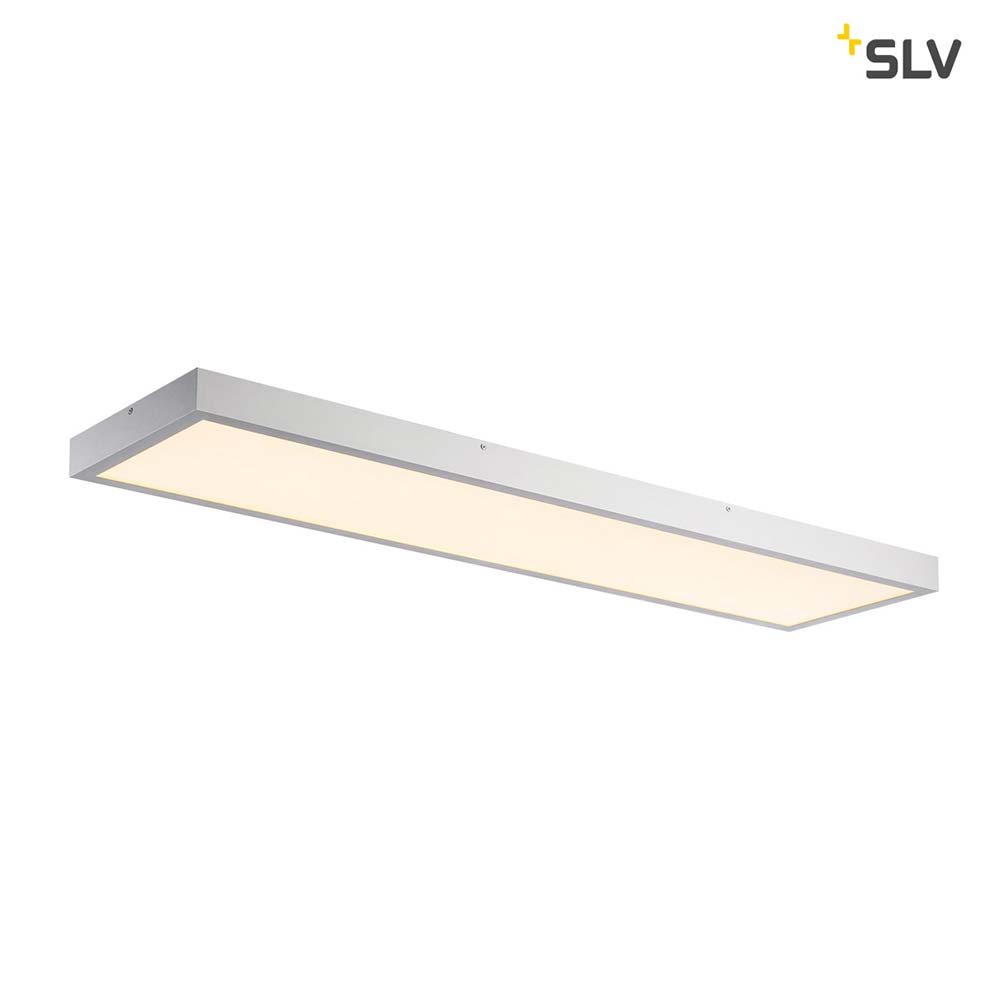 S.Luce SLV LED Panel 120x30cm 3000K Silbergrau