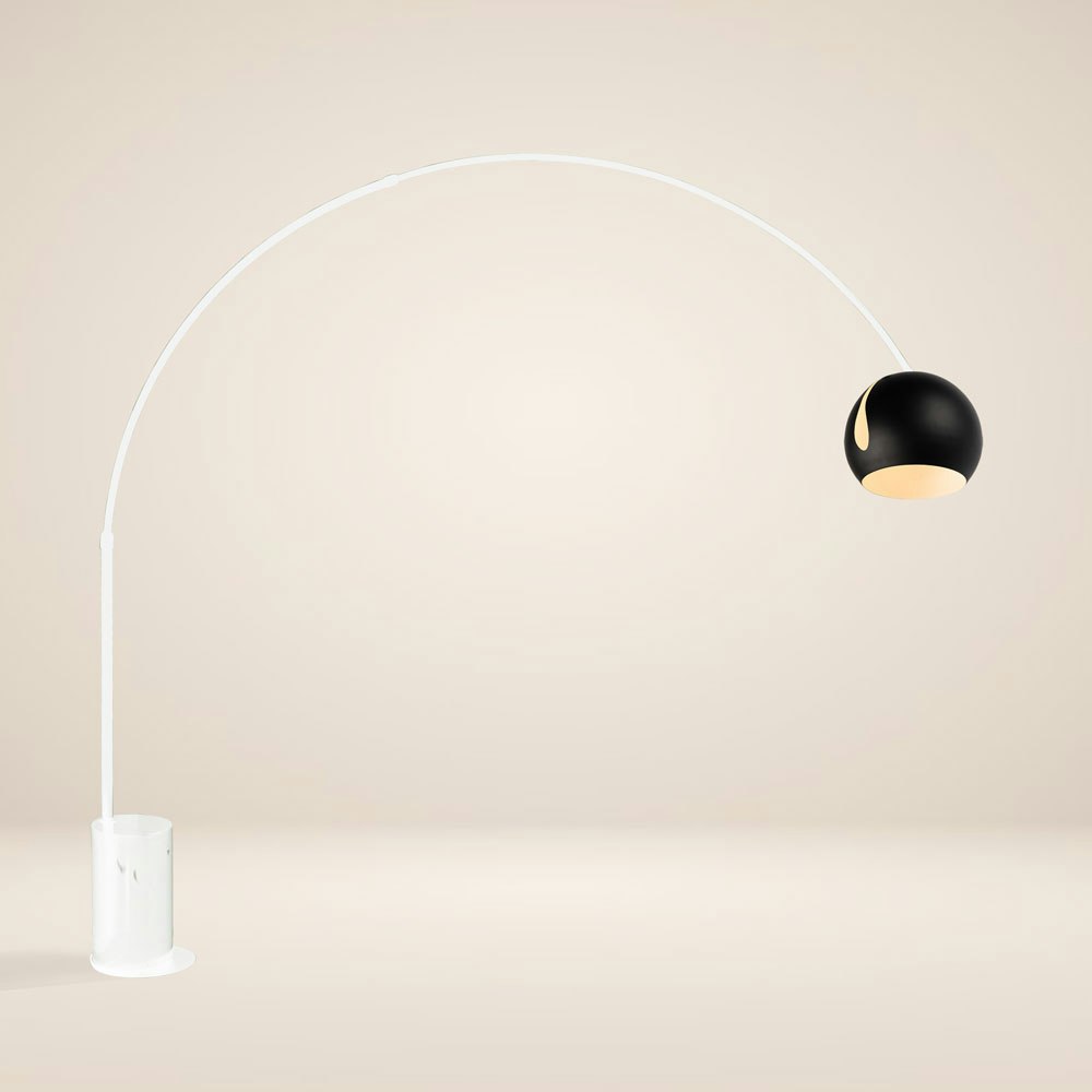 s.luce Ball Design-Bogenlampe mit Marmorfuß modern zoom thumbnail 1