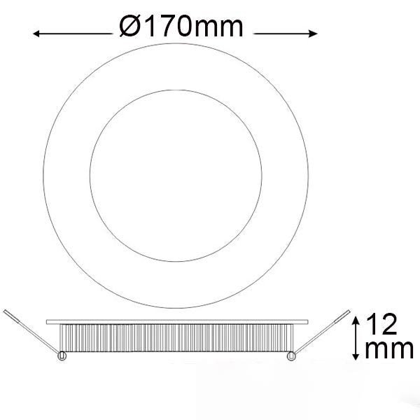 LED Einbaupanel Ø 17,5cm flach rund silber dimmbar 12W warmweiß zoom thumbnail 3