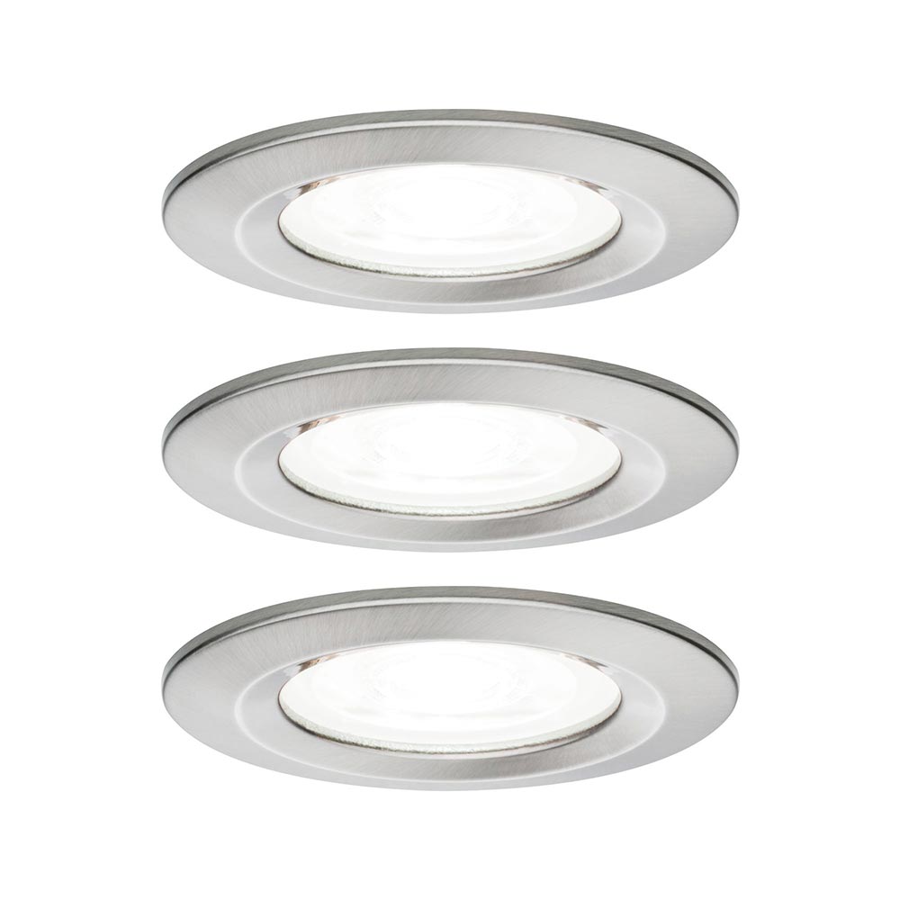 S.Luce LED Einbauleuchte Nova Basis-Set starr Rund Ø 7,8cm Alu-Gebürstet