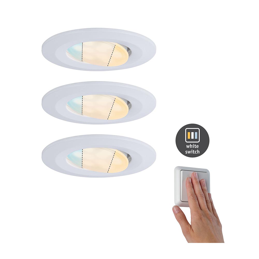 S.Luce LED HomeSpa Einbauleuchte 3er-Set Calla CCT-Dimmbar IP65