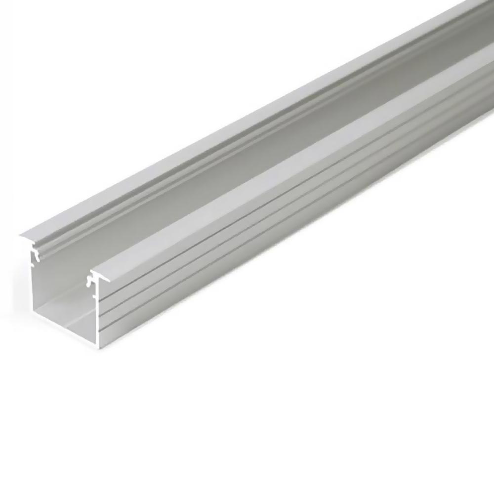 S.Luce Einbauprofil tief 200cm Alu-eloxiert ohne Abdeckung für LED-Strips