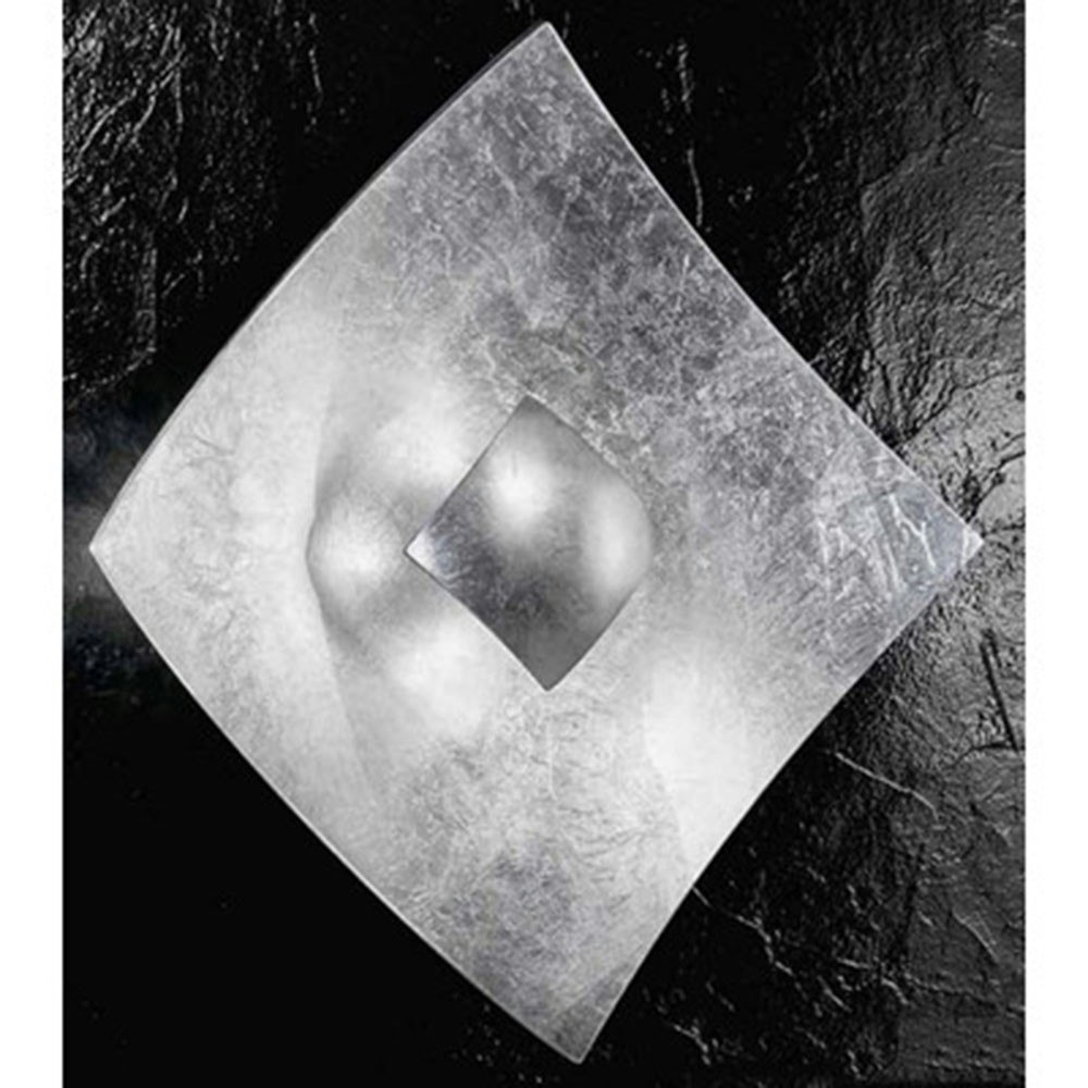 Quadrangolo Silber Wand- & Deckenleuchte Blattfolienversilbert 50cm 