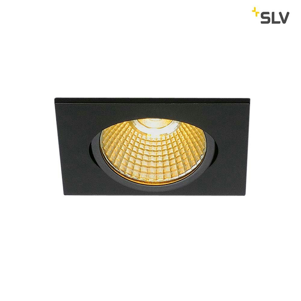 SLV New Tria Eckig LED Einbauleuchte Schwarz 1800-3000K zoom thumbnail 2