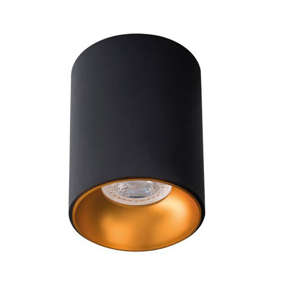 S.Luce Aufbauspot Luna GU10 Schwarz, Goldfarben