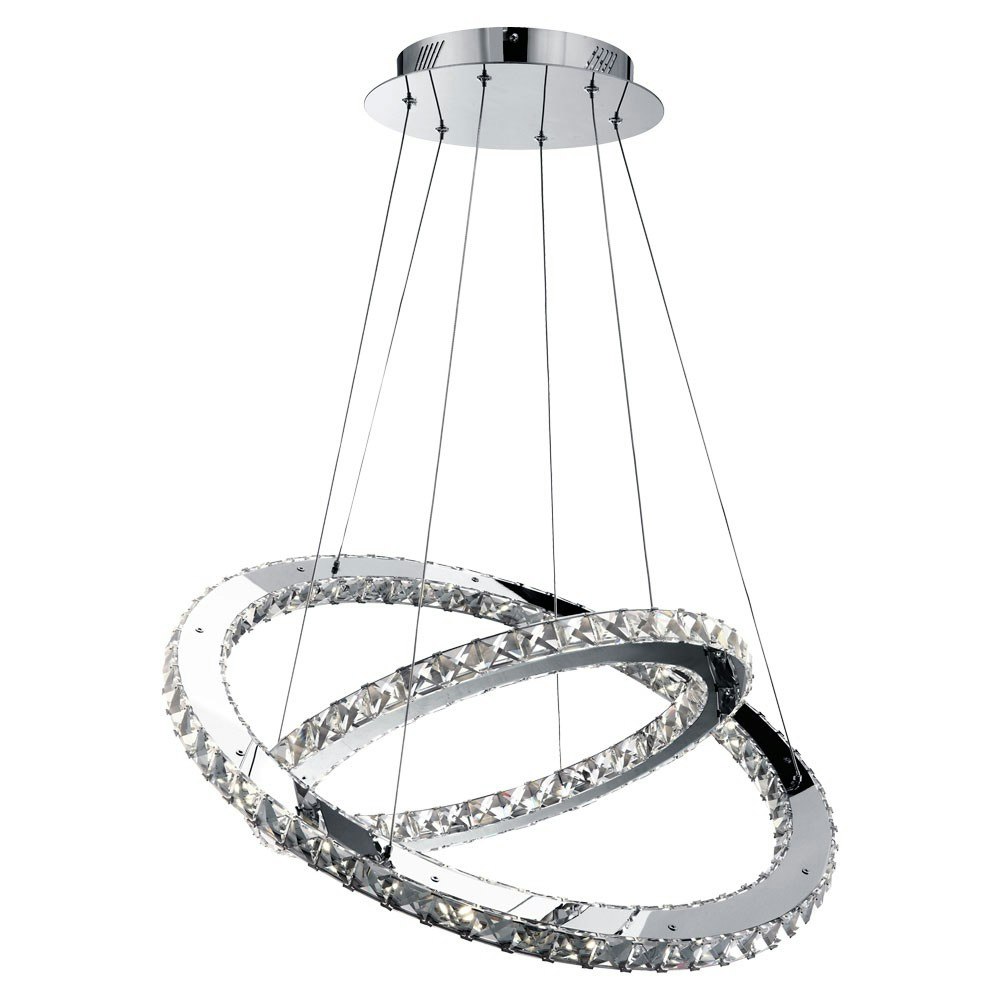 Kristall Design LED Hängeleuchte Varrazo mit 2 Ringen 2