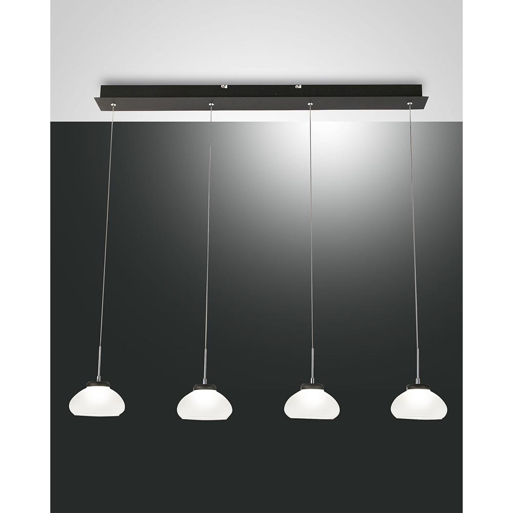 S.Luce Fabas Luce Arabella LED Pendellampe 4-flammig Glas