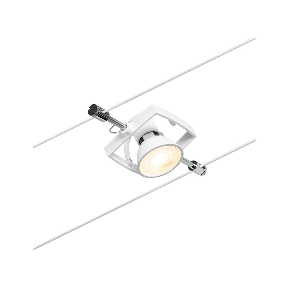 S.Luce CorDuo Seilsystem Mac II Einzelspot Weiß-Matt, Chrom