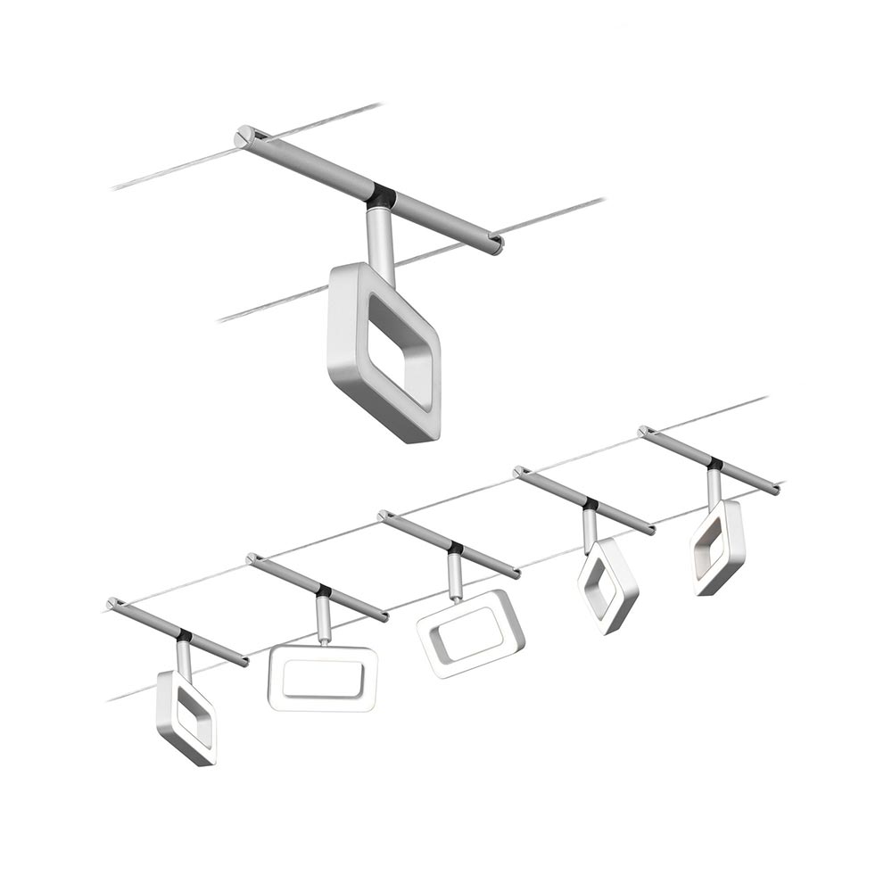 S.Luce CorDuo LED Seilsystem Frame Basis-Set Chrom-Matt