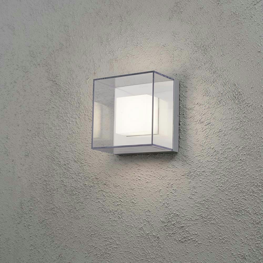 Sanremo LED Außen-Wandleuchte Grau, klares Polycarbonat Glas (bruchsicher) thumbnail 1