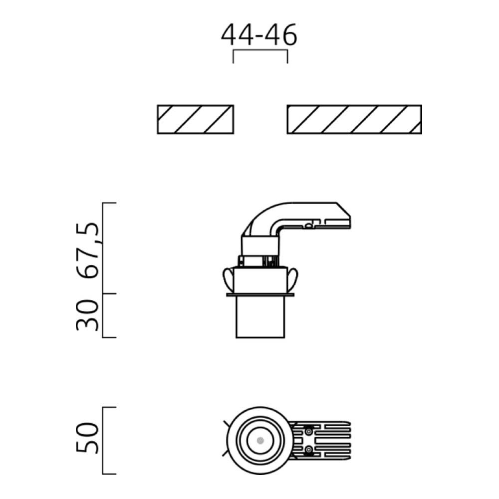Helestra Mini LED Decken-Einbauleuchte Pic mit Zylinder thumbnail 3