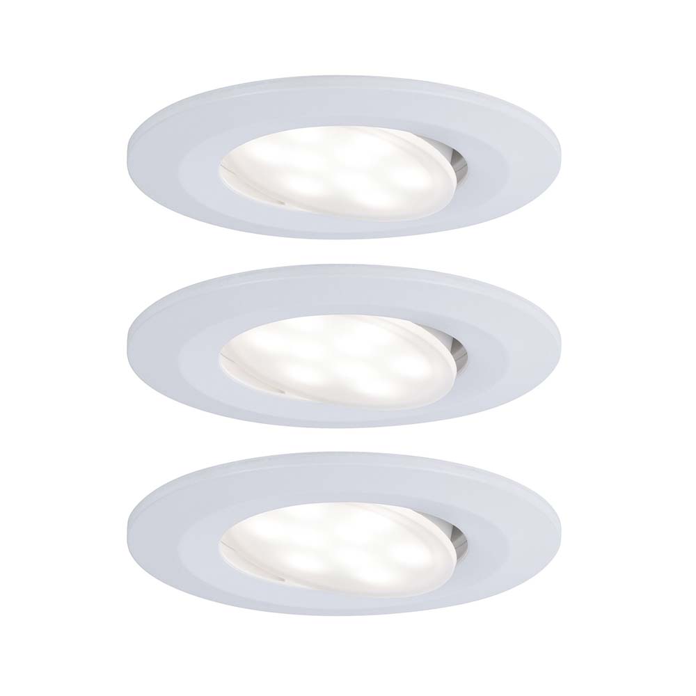 S.Luce 3er-Set LED Einbauleuchten Calla IP65 schwenkbar 4000K Weiß