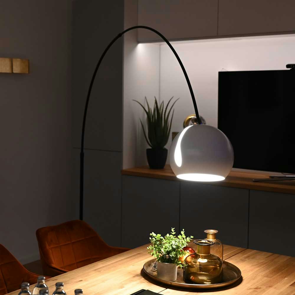 s.luce Ball Design-Bogenlampe mit Marmorfuß modern thumbnail 4