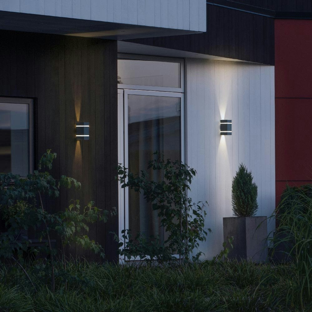 Cremona LED Außen-Wandleuchte mit Lichtstreifen + Lichtstrahl einstellbar Anthrazit 2