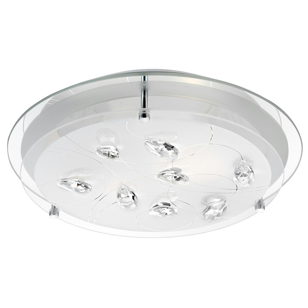 Nova Luce Vedere Crystal Ceiling Lamp Chrome Glass 2